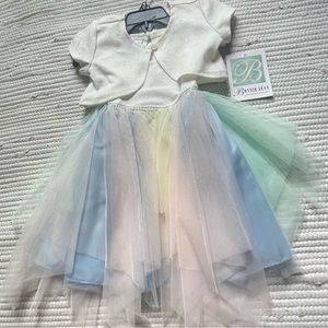 NWT Rainbow Princess Formal Dress Size 2T